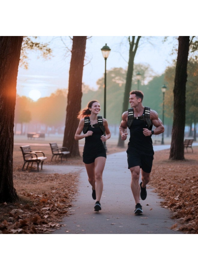 كيل › سترة موزونة 3 كجم/5 كجم/8 كجم للنساء والرجال، مع شريط عاكس وأحزمة مزدوجة قابلة للتعديل سترات موزونة لتدريب القوة والجري والركض والتمارين الهوائية وفقدان الوزن - Image 2